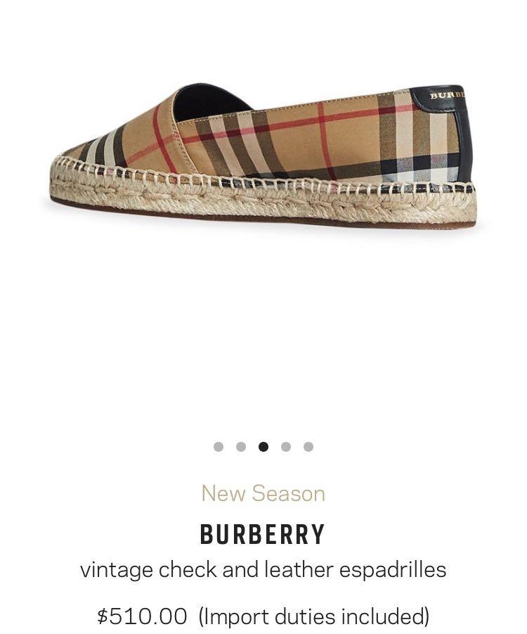 Vintage check and leather espadrilles store