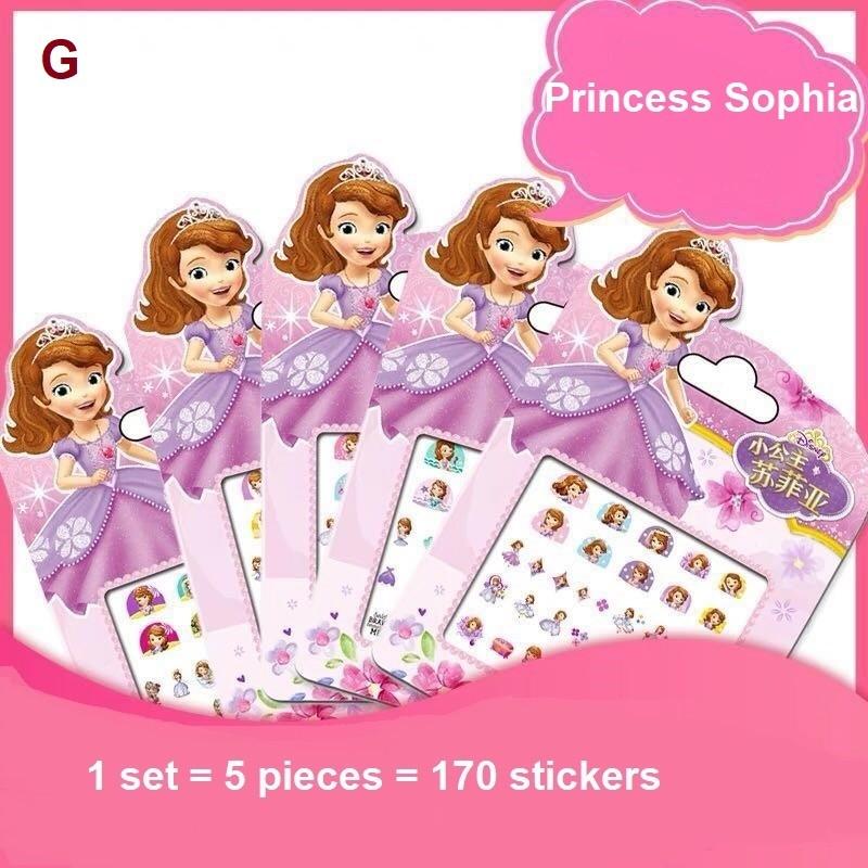Princess Sopia Sticker Cartoon Disney Princess Frozen MLP Minnie Mouse Sophia kids nail ...