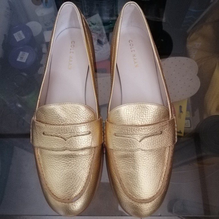 cole haan gold flats