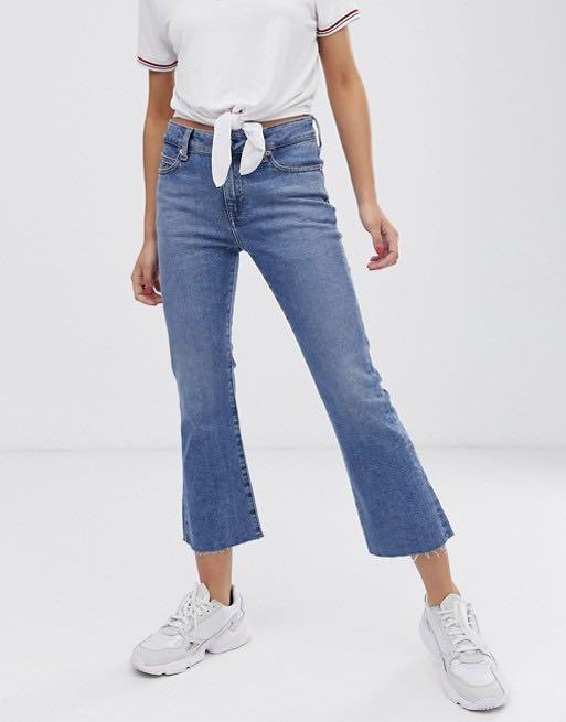 cropped bell bottom pants