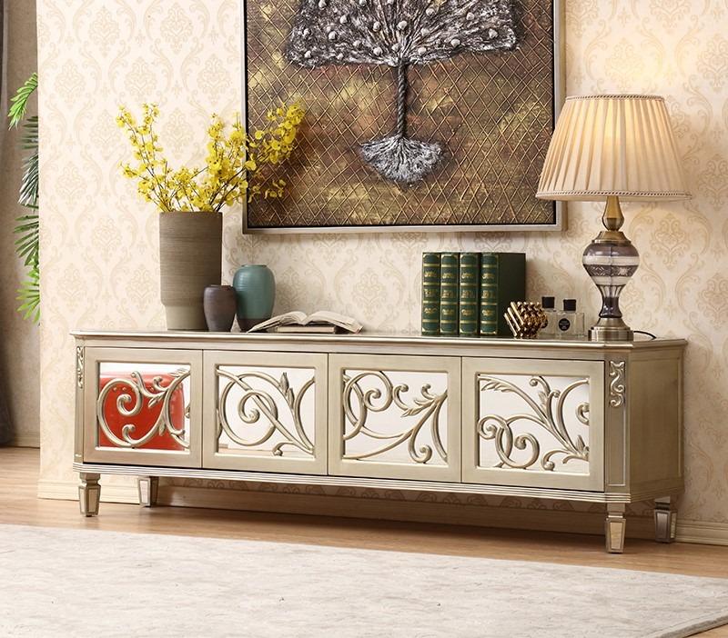 Easton L French Mirrored L Tv Cabinet Furniture Shelves Drawers On Carousell