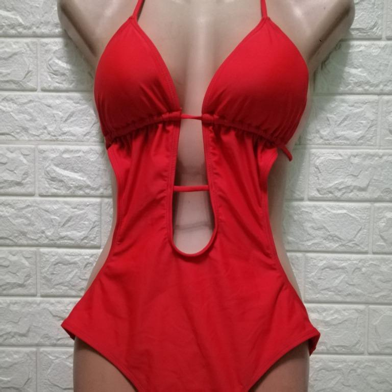 FOREVER 21 ONE PIECE SWIMSUIT RED Women s Fashion Swimwear Bikinis Swimsuits on Carousell