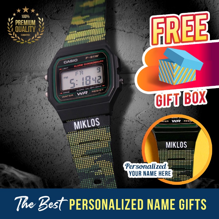 Free Shipping Casio Green Camo Custom Design Digital Resin Watch F 91wm Unisex Men S Fashion Watches On Carousell