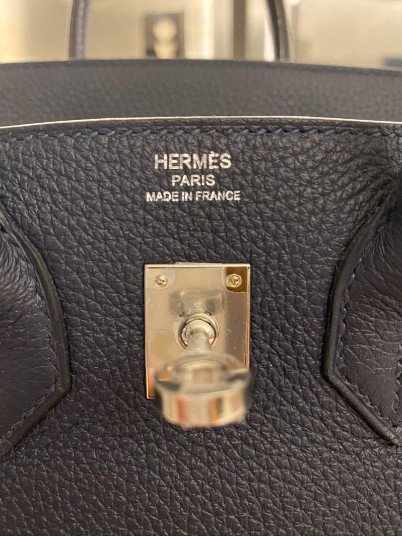 Hermes Birkin 25 Handbag 2Z Blue Nuit Swift SHW