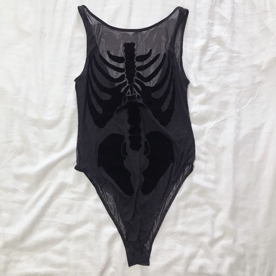 mesh skeleton bodysuit