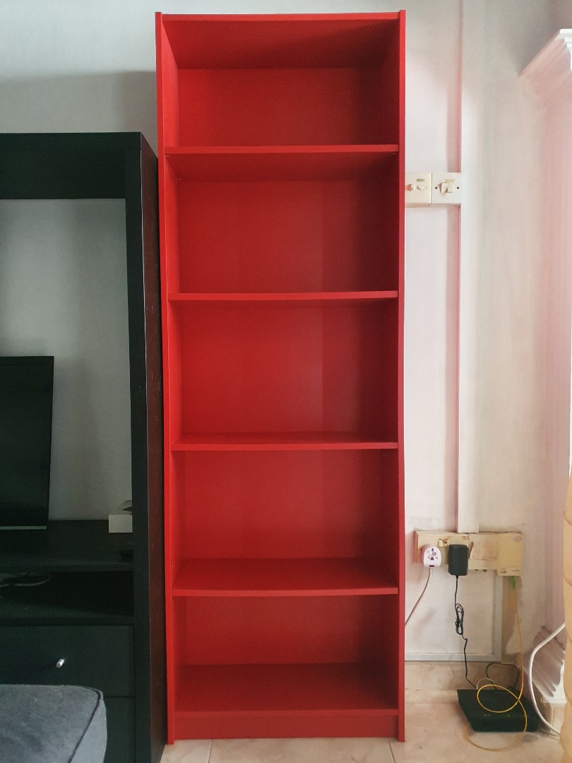 IKEA Finnby bookcase / bookshelf red, Furniture & Home Living