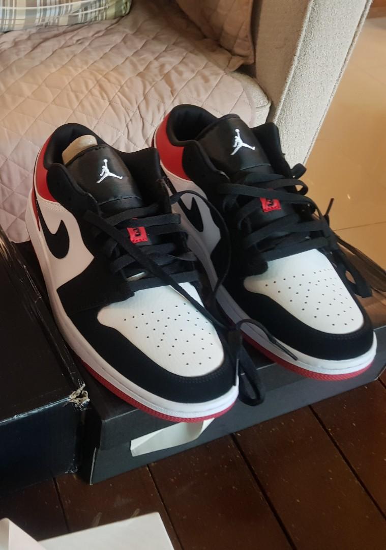 Jordan 1 Low Black Toe Oem Men S Fashion Footwear Sneakers On Carousell