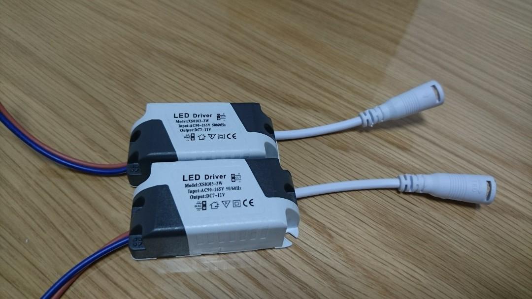 LED Driver (Category: Lighting) located in Singapore. Submitted by bimbosan (Listing ID 1015283209, Image 1). Description: $10 for two pieces. Bought the wrong specifications and connector. Brand new, never used. Power: 3w Input voltage: 90-265vac Output voltage: 7-11vdc.