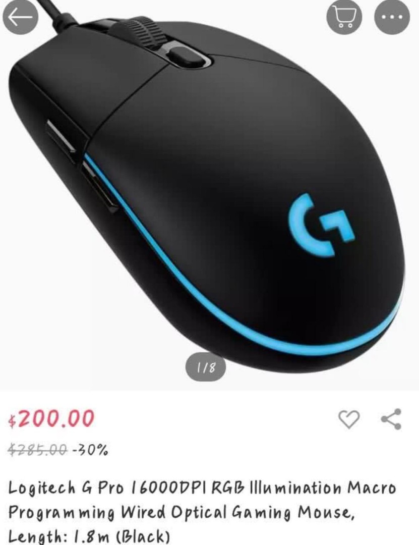 Logitech G Pro Wired Optical Gaming Mouse With Hero Sensor 16k Rgb Professional E Sport Mouse Rgb Gamer Using For All Mouse Gamer Everything Else On Carousell