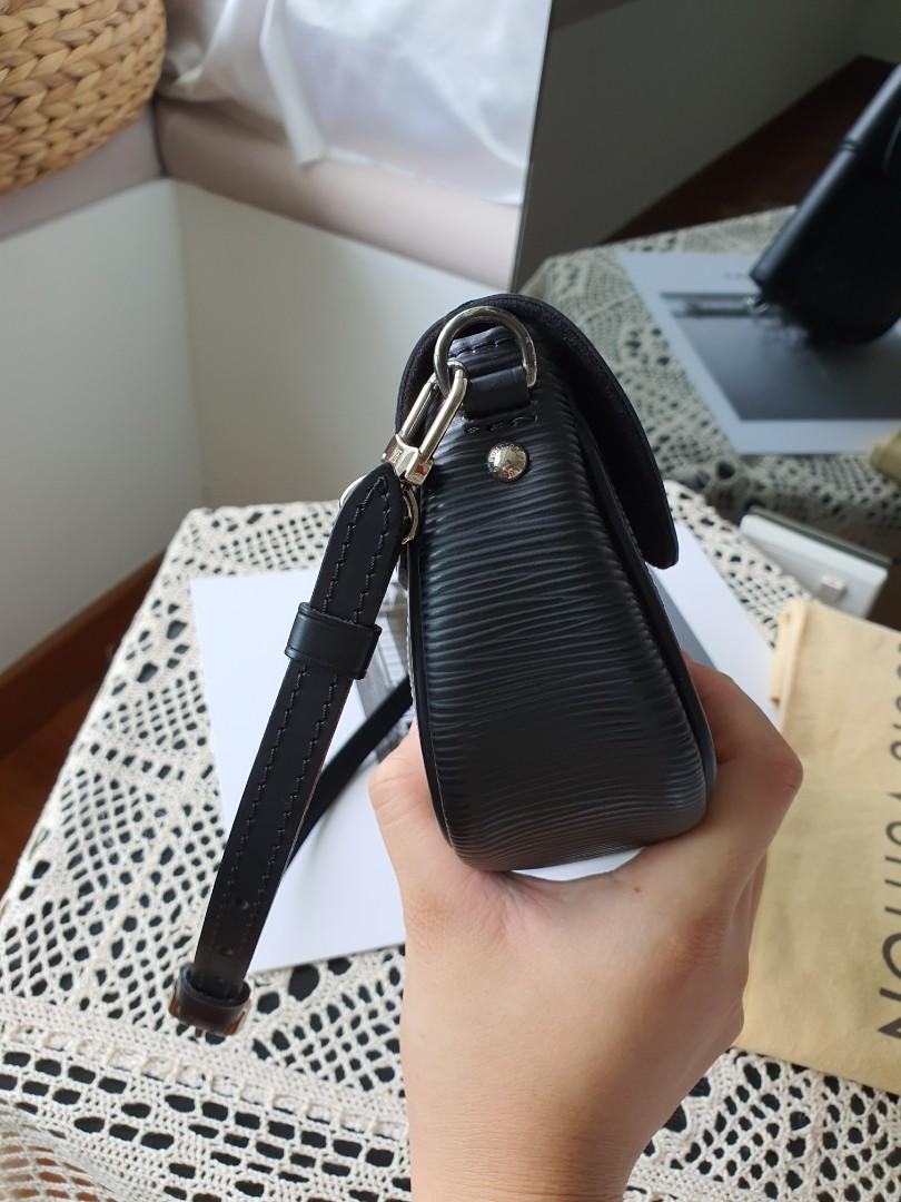 Louis Vuitton black epi leather montaigne clutch bag, Luxury, Bags
