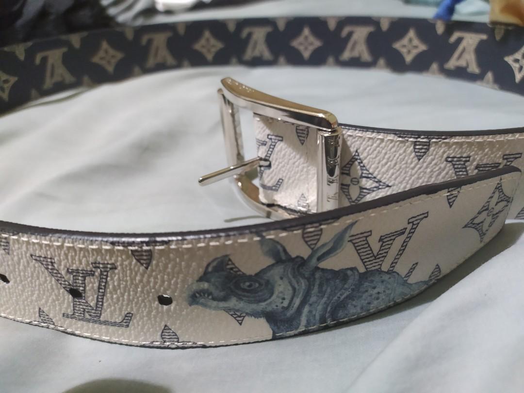 Louis Vuitton Savane Reverso 40MM LV Monogram Buckle - White Belts,  Accessories - LOU807657