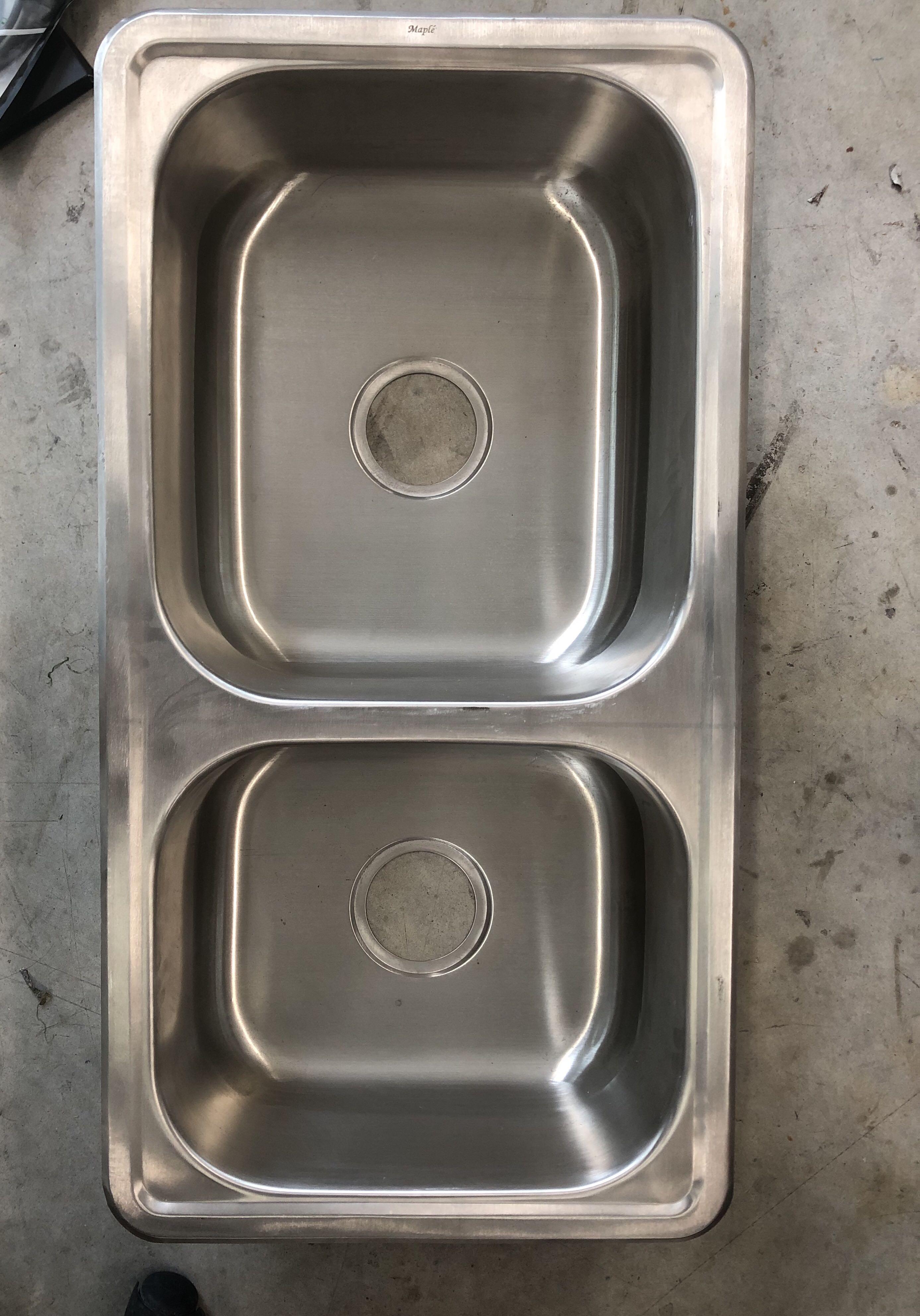 Maple Double Bowl Top Mount Kitchen Sink Home Appliances Kitchenware On Carousell