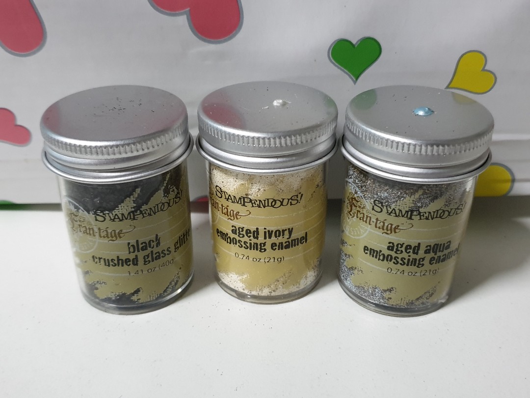 Mica fragments and embossing powder, Hobbies & Toys, Stationery & Craft