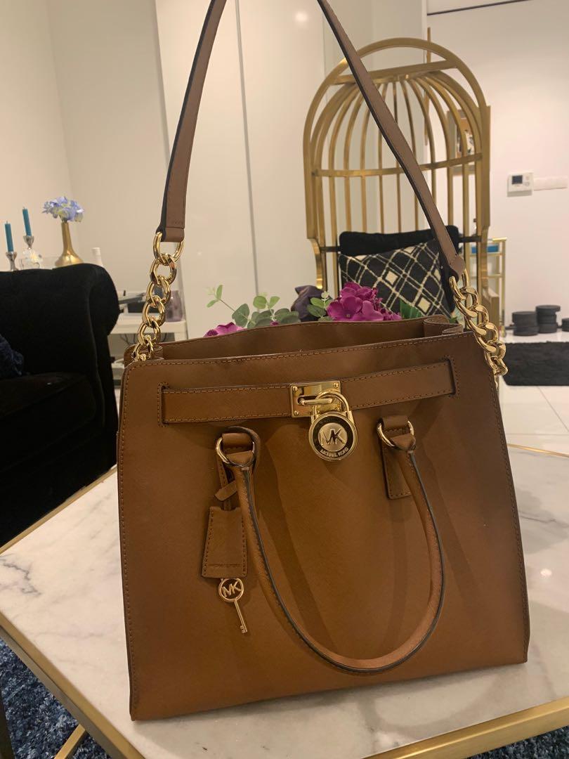 michael kors hamilton tote gold