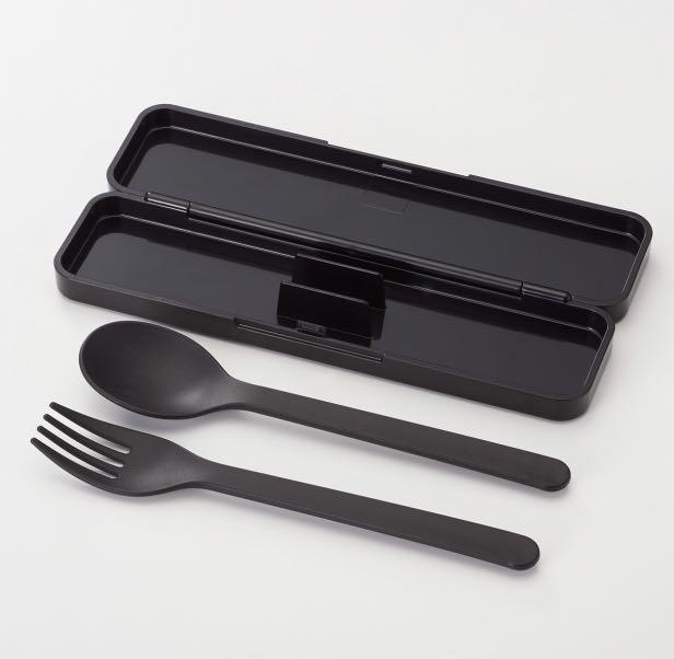 Muji Cutlery Fork and Spoon Set with Case, Furniture & Home Living