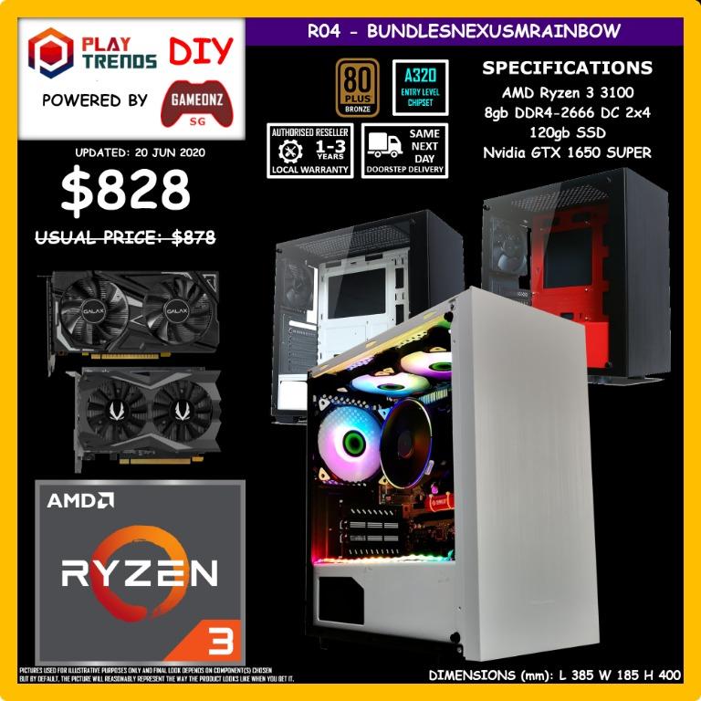 MULTI-AD NEXUSM RAINBOW GAMING PC BUILDS AMD RYZEN 3 3200G 3100 3300X 5 ...