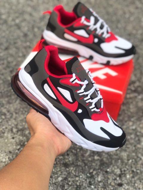 Nike Airmax 270 React White Black Red Men S Fashion Footwear Sneakers On Carousell