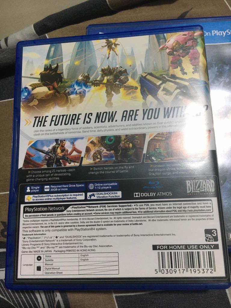 OVERWATCH ORIGINS EDITION & UNCHARTED 4 (Category: PlayStation) located in Las Pinas. Submitted by corooona123 (Listing ID 1015400590, Image 3). Description: OVERWATCH ORIGINS EDITION - Php 950+sf UNCHARTED 4 - Php 950+sf Bundle - 1,750+sf *Payment through BPI online transfer or GCash *Shipping fee to be shouldered by buyer *Shipping done by Grab or Lalamove *Meetup Locations: SM Southmall Alabang Town Center Festival Mall.