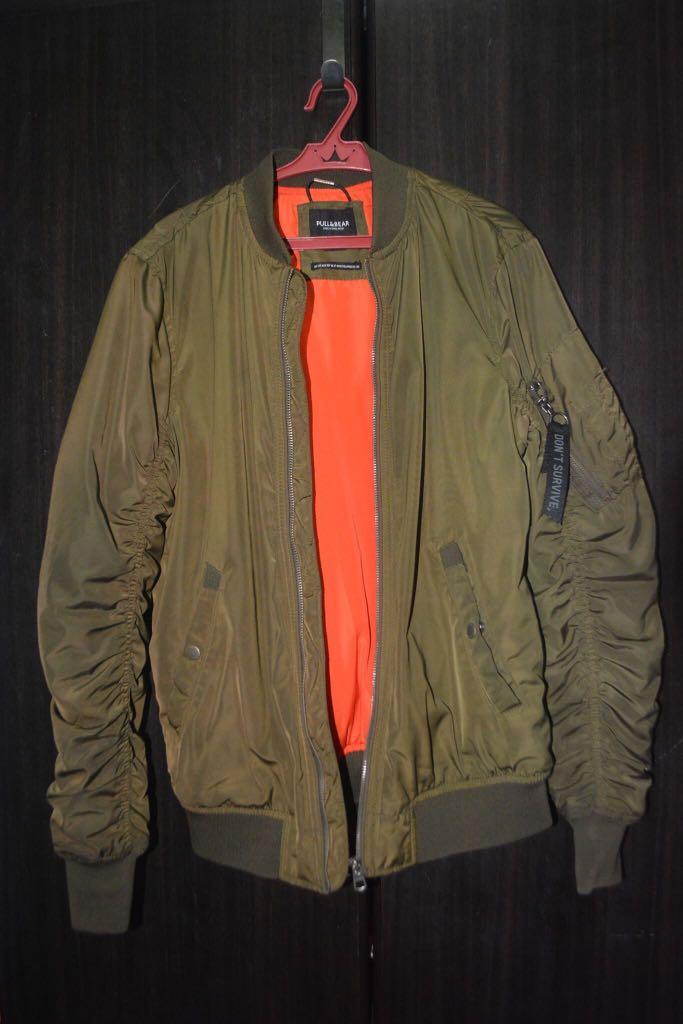 pull and bear orange jacket