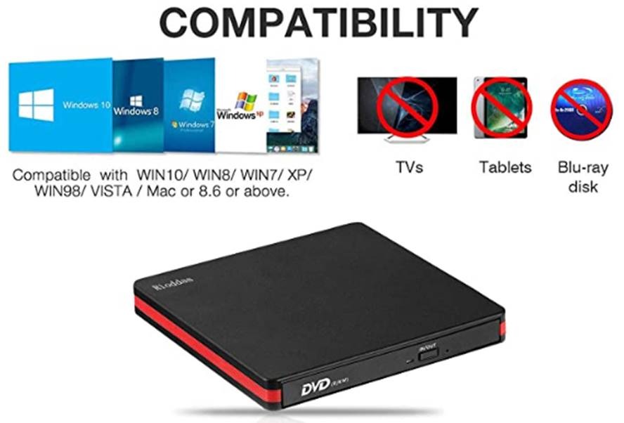 Rioddas External DVD/CD Drive, Electronics, Computer Parts