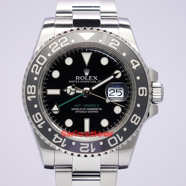 Rolex Gmt Master Ii Black Dial Green Gmt Hand Year 2014 Men S Fashion Watches On Carousell