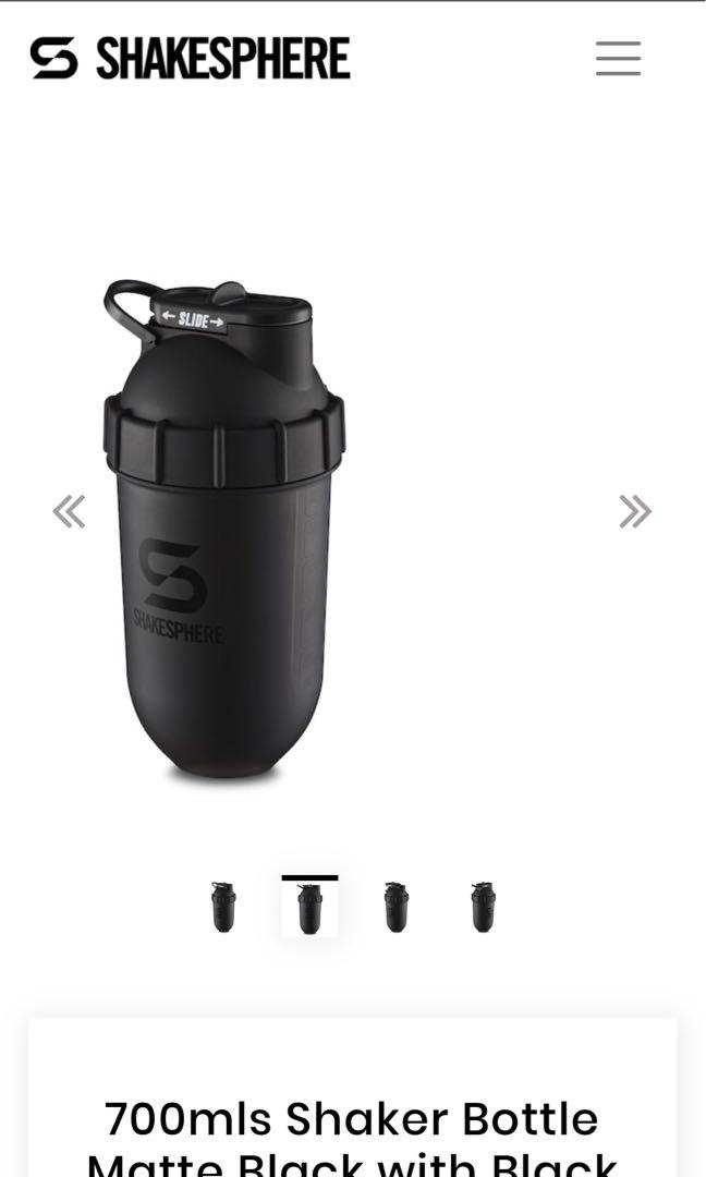 Tumbler Matte Black - White Logo 700ml - Shaker Bottles ShakeSphere