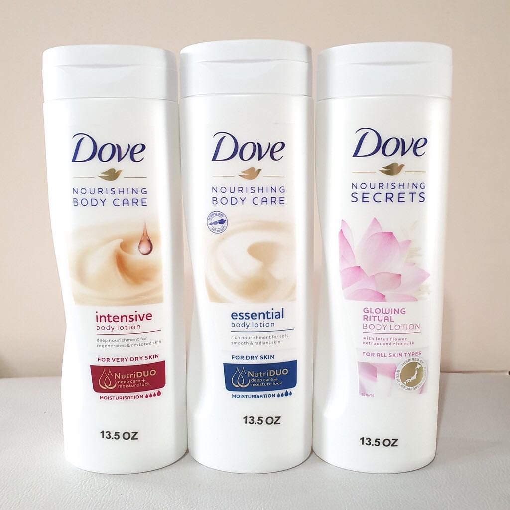 dove nourishing body care essential body milk