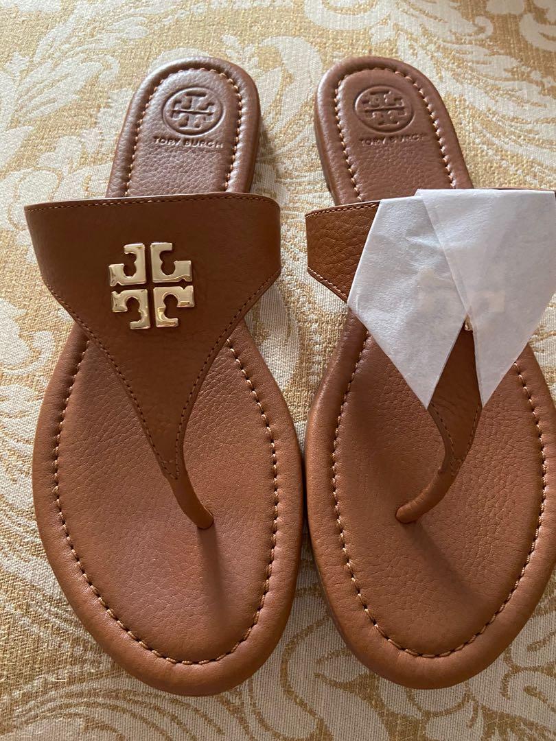 Tory Burch Leather Slippers, Women's Fashion, Footwear, Flats on Carousell
