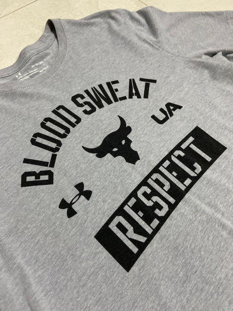 Under armour The Rock Blood Sweat Respect grey tee shirt, Men's