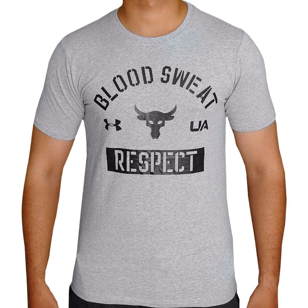 Under armour The Rock Blood Sweat Respect grey tee shirt, Men's