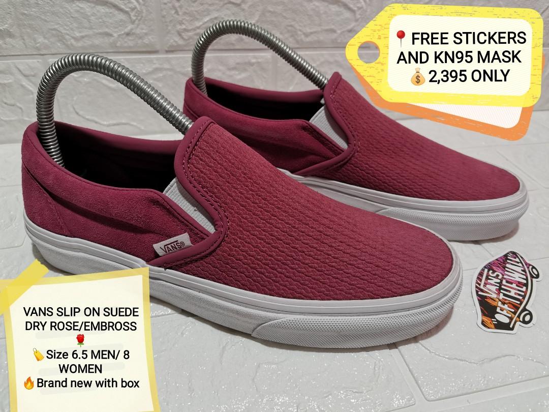 vans slip on dry rose