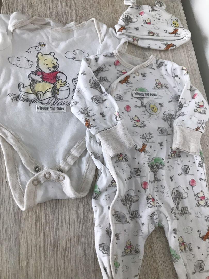 winnie the pooh baby sleepsuit