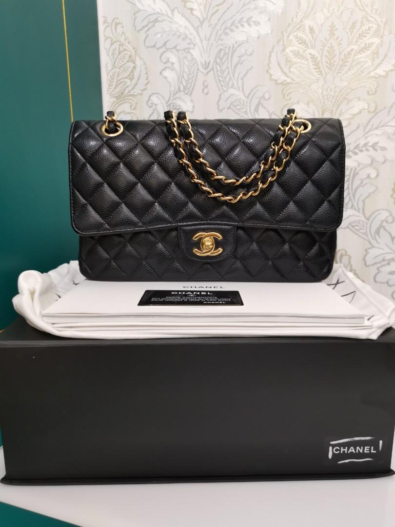 chanel classic medium caviar black