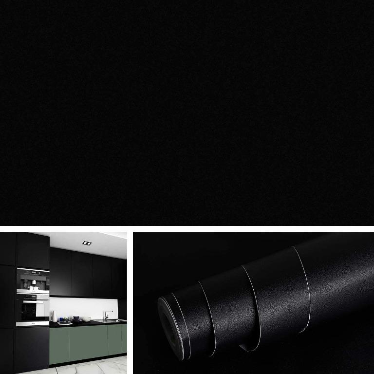 3m Solid Black Wallpaper Stick And Peel Removable Black Wall Paper