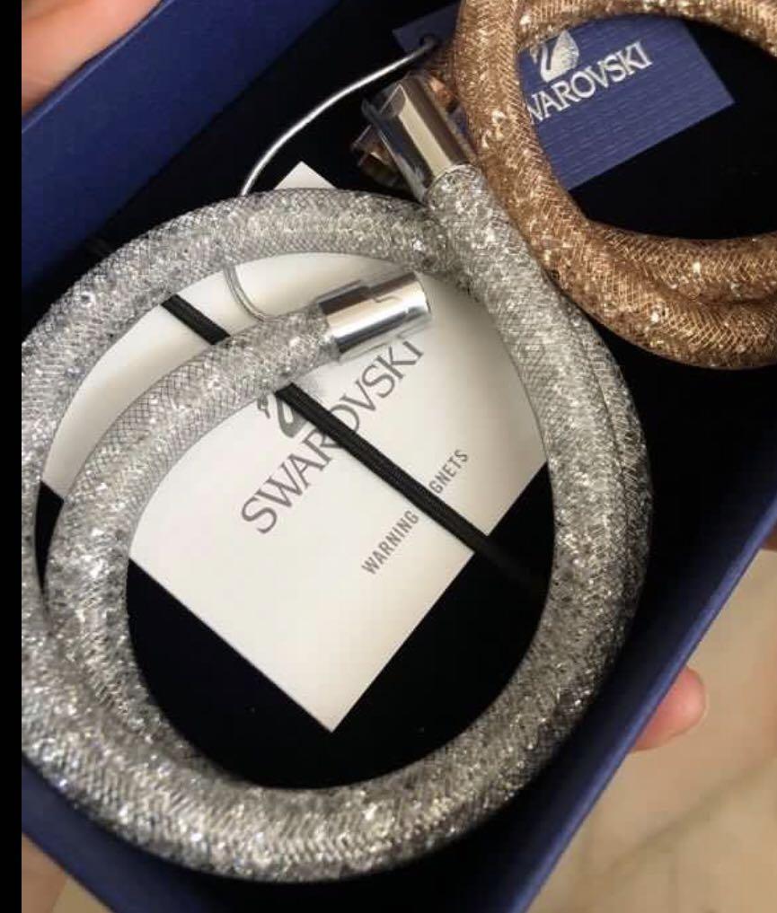 Authentic Swarovski Stardust Double Loop Bracelet Choker Necklace