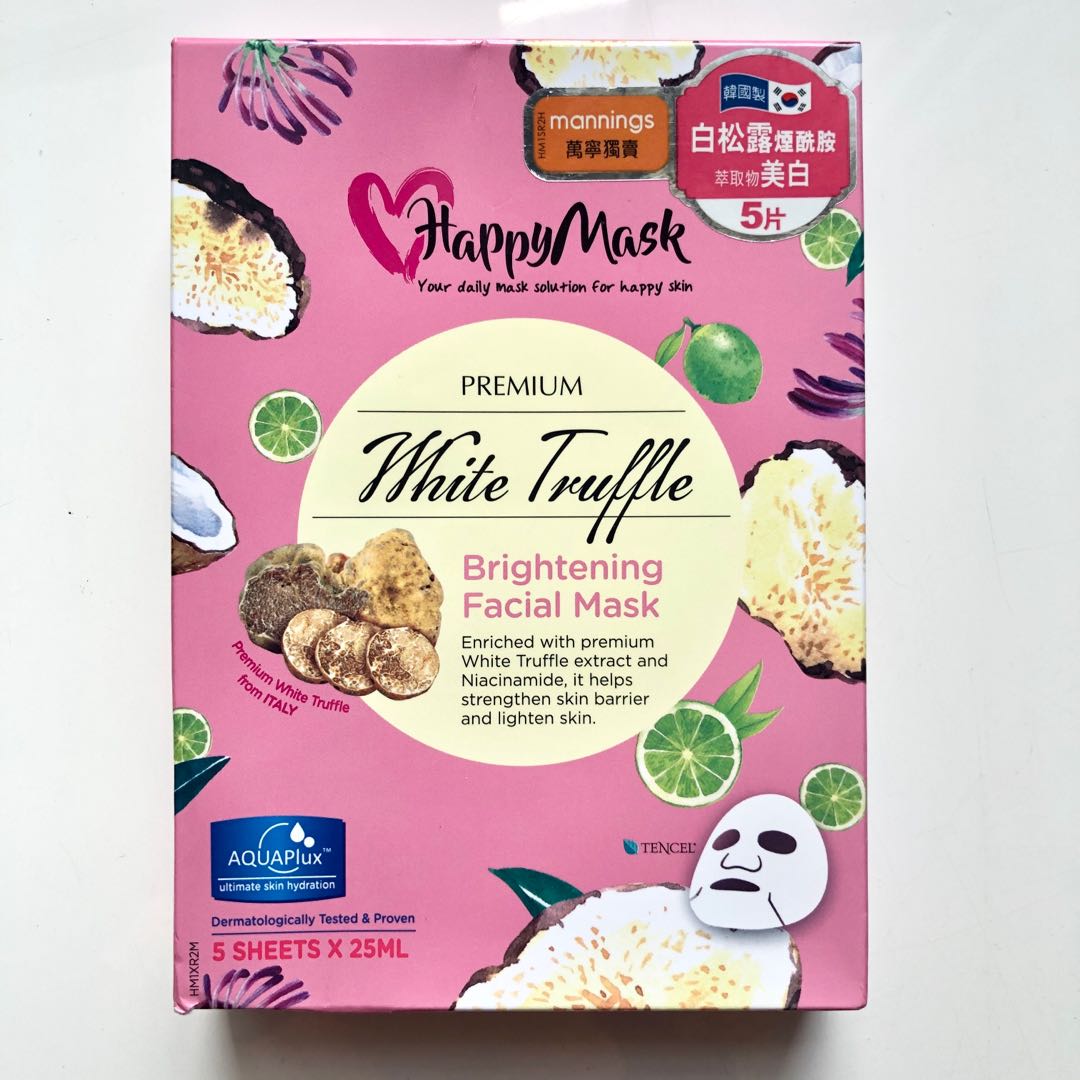 [移民清屋]全新 Happy Mask 韓國天絲美白保濕面膜, 美容＆化妝品, 皮膚護理, 面部 面部護理 Carousell