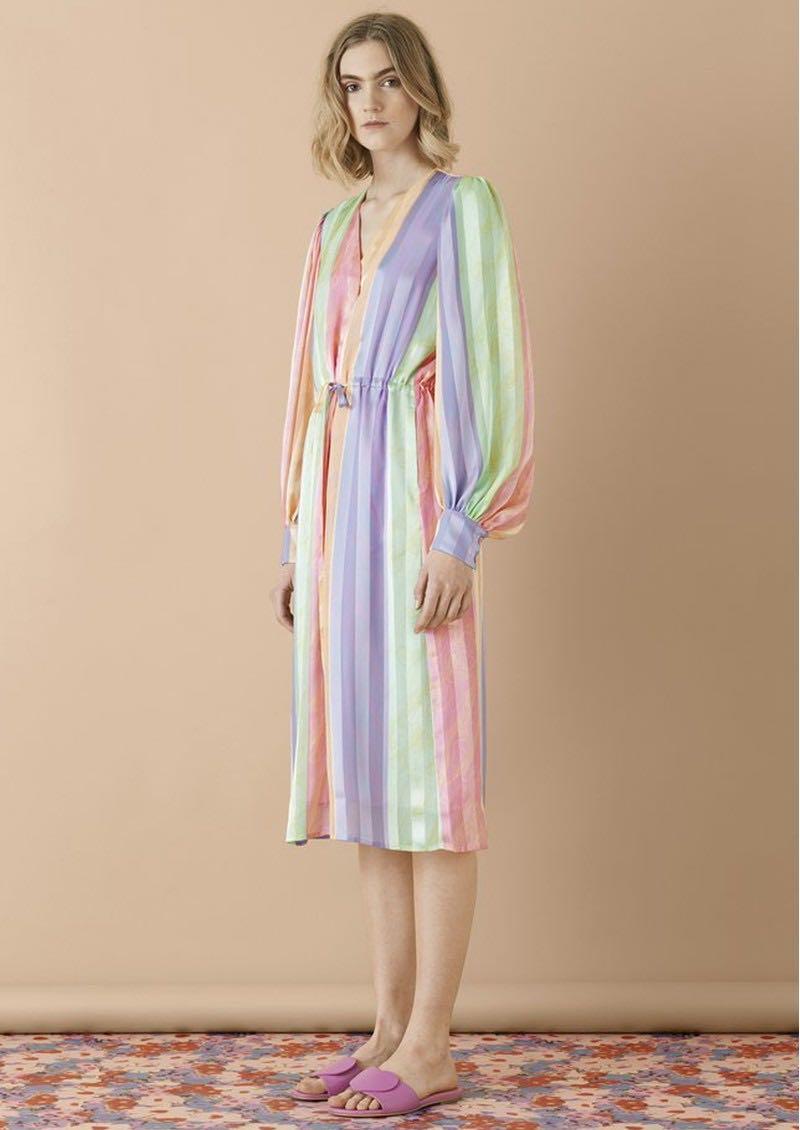 💎 Stine Goya Violet Dress In Altitude Stripes rainbow authentic SG rixo,  Women's Fashion, Tops, Sleeveless on Carousell