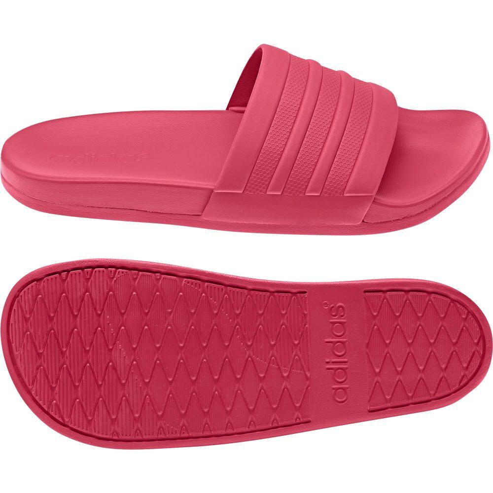 adidas cloudfoam slides red