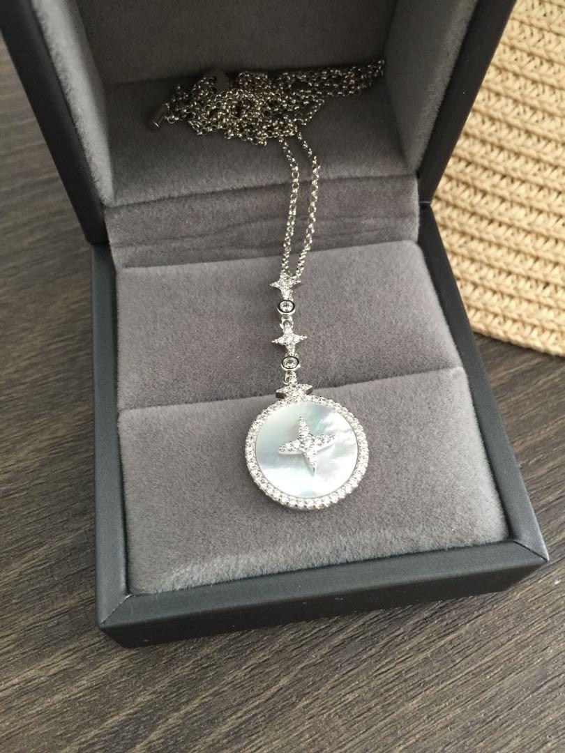 apm Monaco Star Necklace With Nacre Silver 925 Women s Fashion