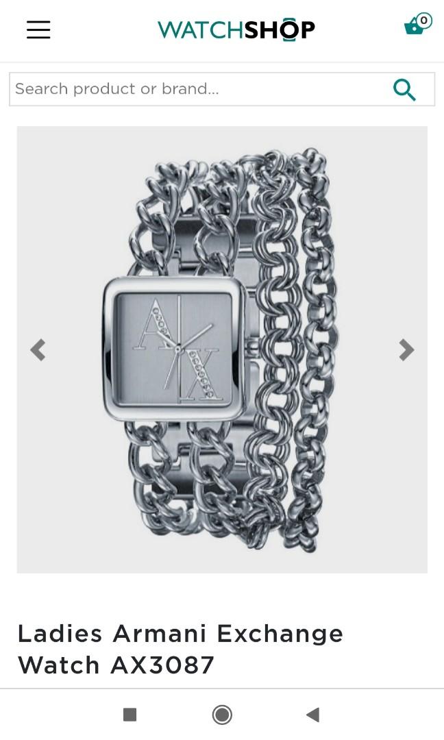 Armani Exchange chain link bracelet watch, Mobile Phones & Gadgets,  Wearables & Smart Watches on Carousell