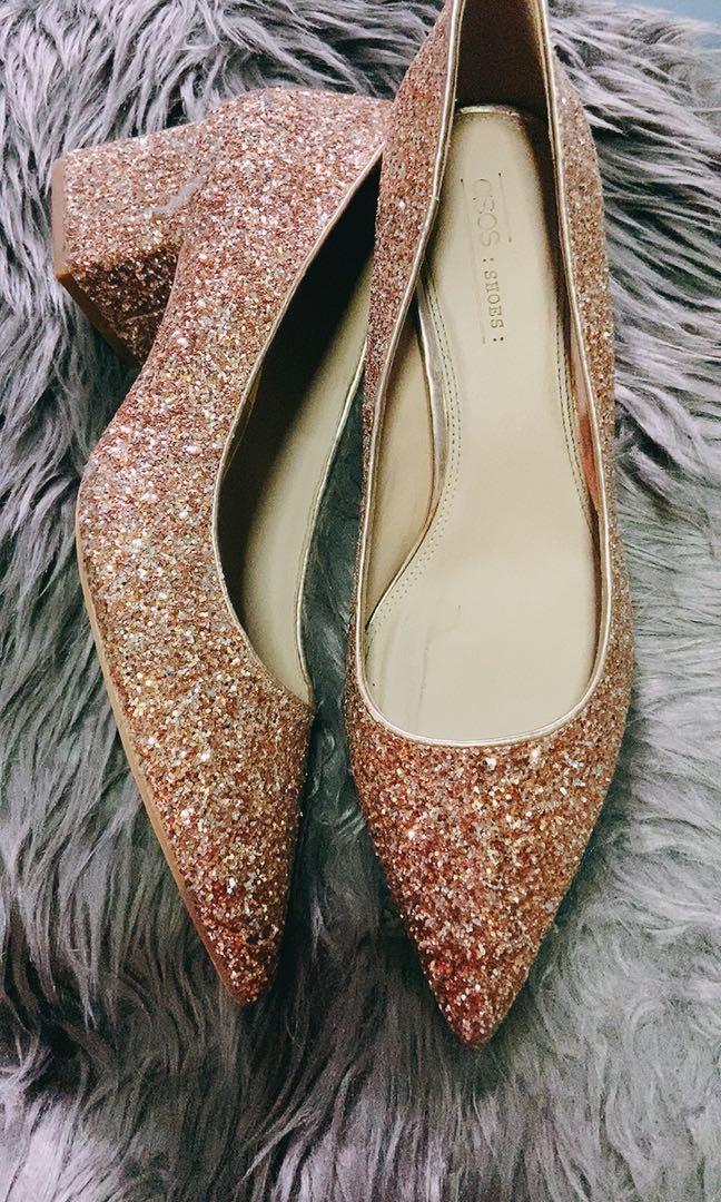 ASOS glitter mid heels