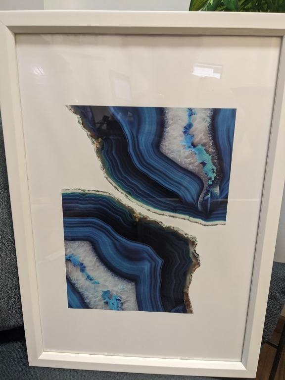 Blue Agate Framed Art Print Design Craft Art Prints On Carousell