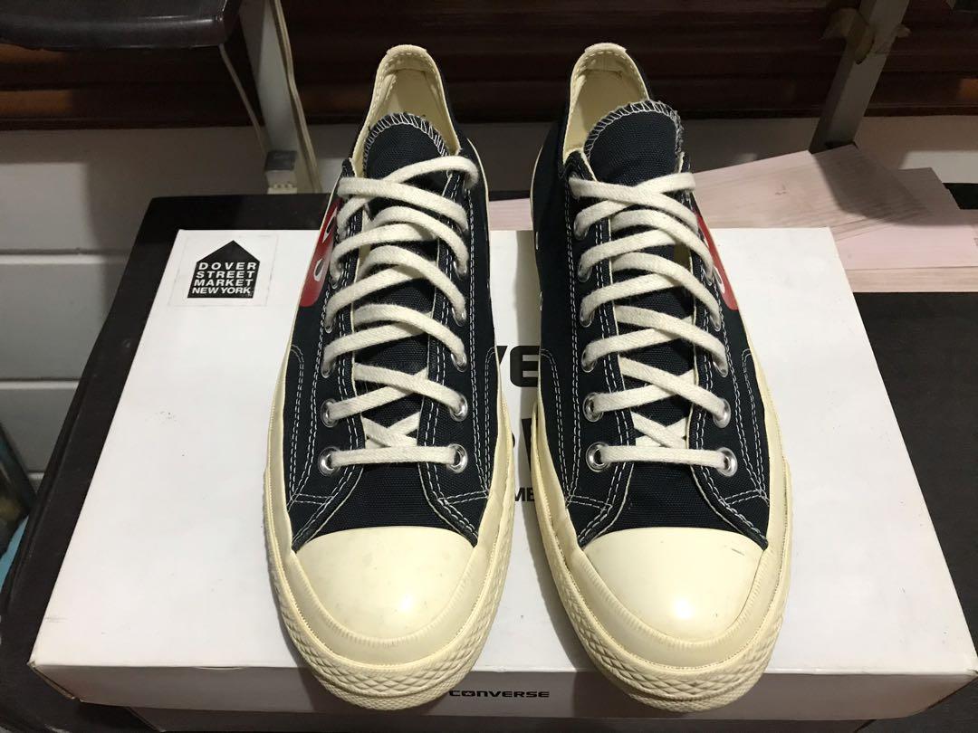 cdg play x converse black low