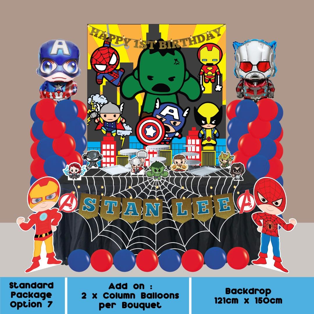 Chibi Avenger Theme Party Decoration For Birthday Standard Package Price Start From Option 1 63 80 Add