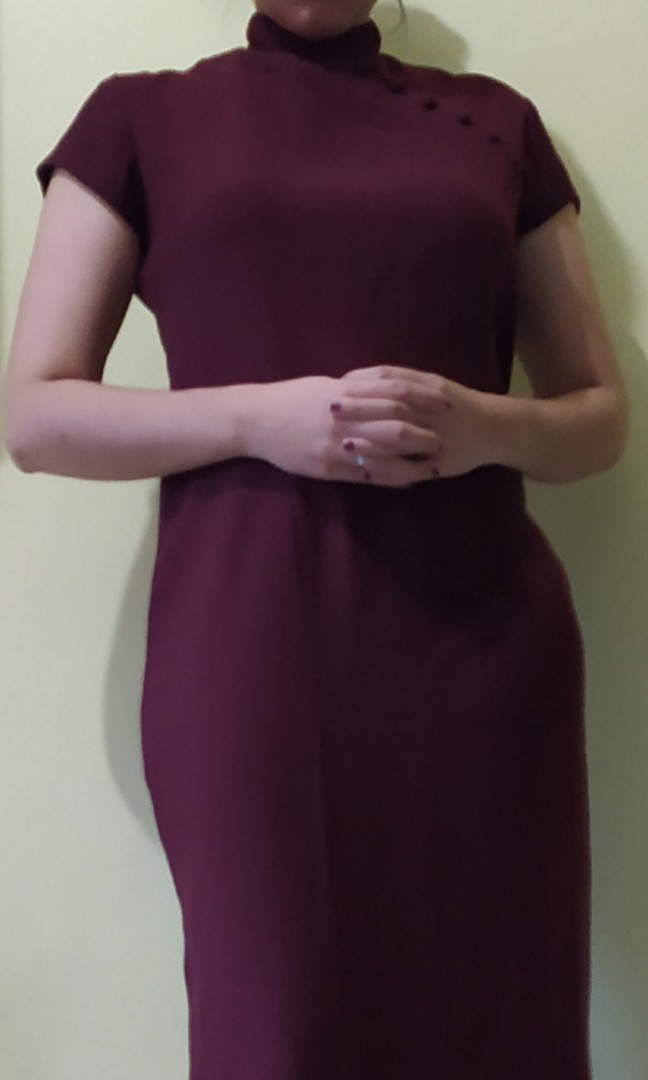 chinese collar long gown