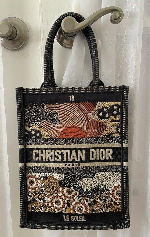 Christian Dior Multicolor Vertical Le Soleil Tarot Embroidered Book Tote