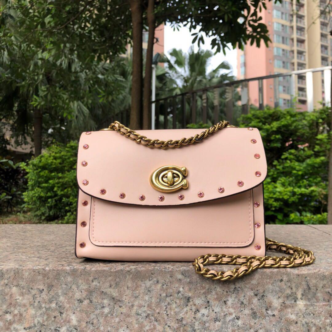 Coach crystal border rivets clearance parker 18 shoulder bag