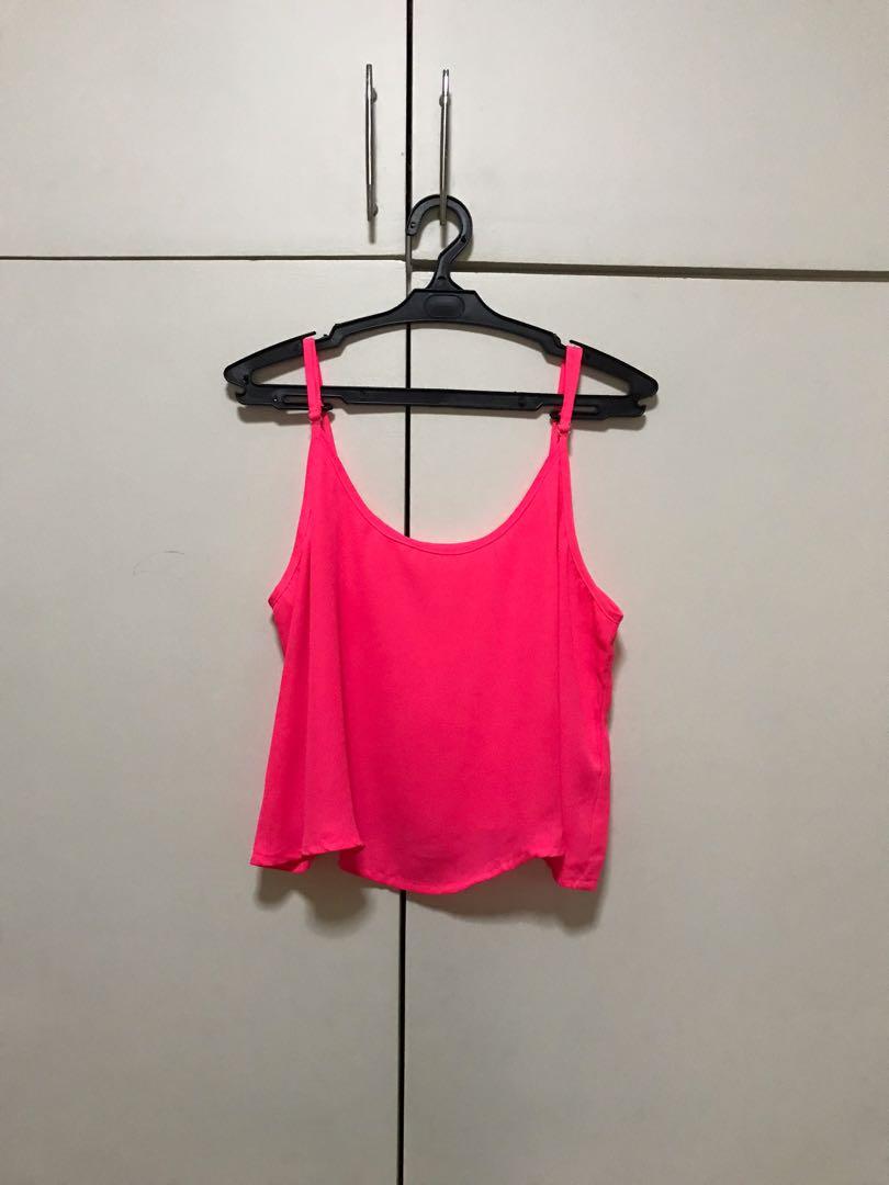 plain pink crop top