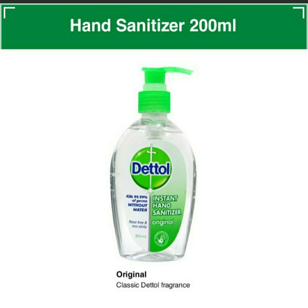 Dettol Original Germ Protection Hand Sanitiser with Pump, 200ml (Pack
