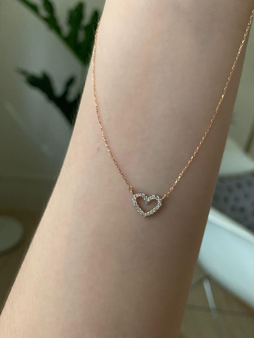 Floating Diamond Heart Necklace, Women 
